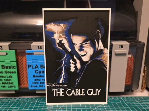 Cuadro decorativo en 3D: The Cable Guy Movie Poster - Hueforge Art — referencia de MakerWorld