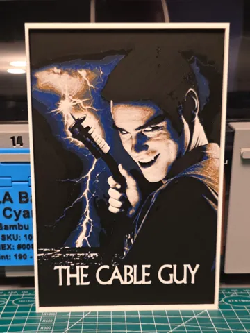 Cuadro decorativo en 3D: The Cable Guy Movie Poster - Hueforge Art — vista de referencia 2