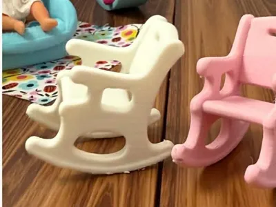 Miniature Dollhouse Baby Rocking chair