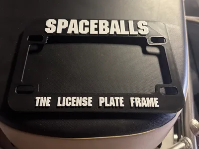 Spaceballs Motorcycle License Plate Frame