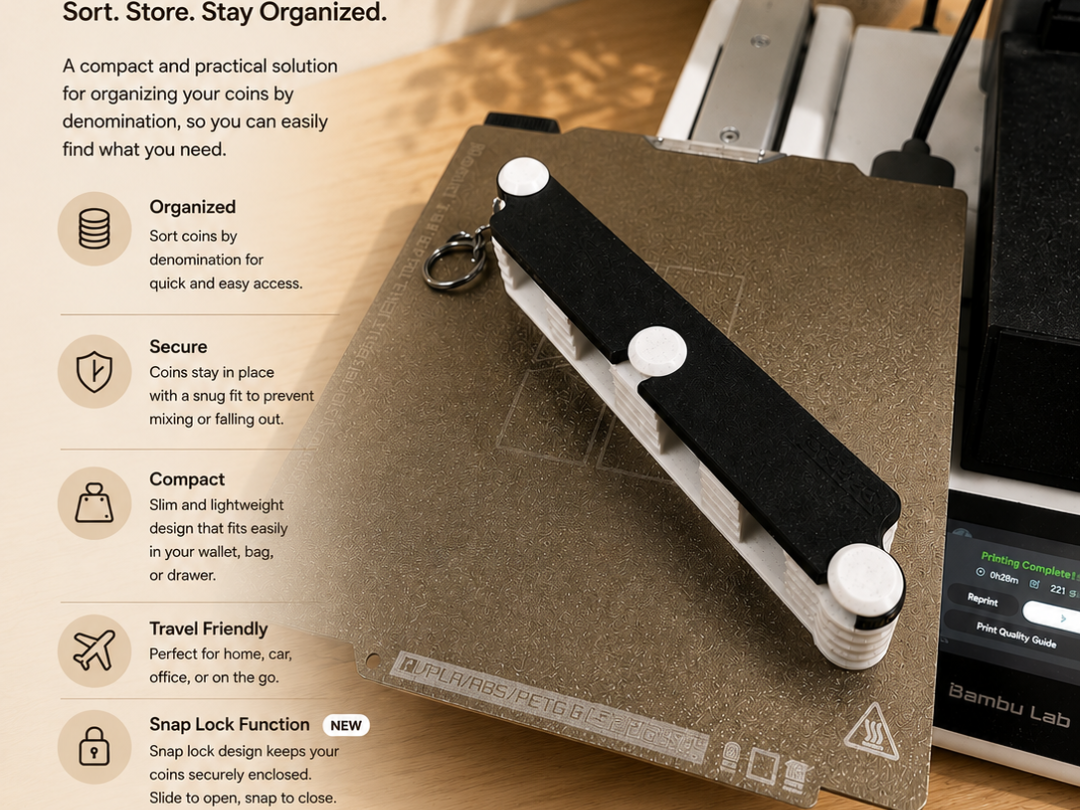 PH Coin Organizer (Snap-locked)
