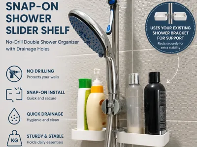 snap-on shower slider organnizer