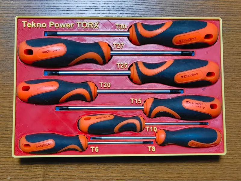 Organizer set giraviti tekno power Torx Gridfinity