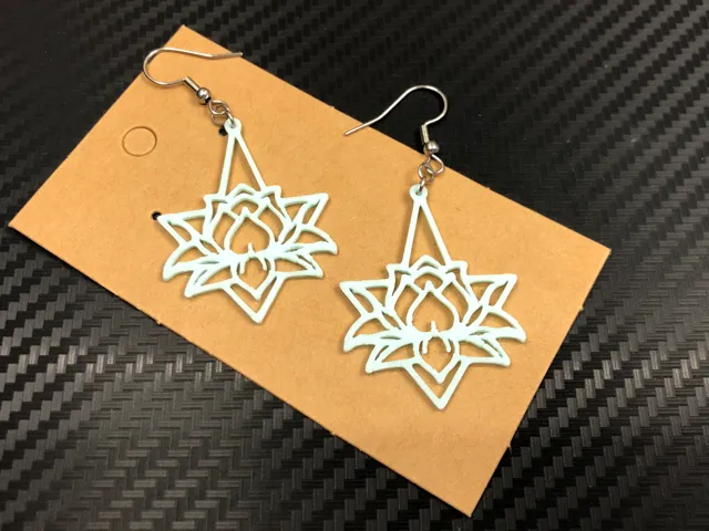 Lotus flower #3 earrings, no AMS, 0.4mm nozzle
