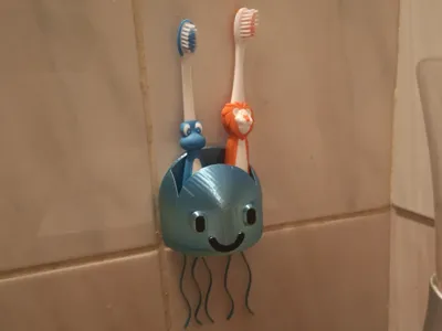 Jellyfish toothbrush holder