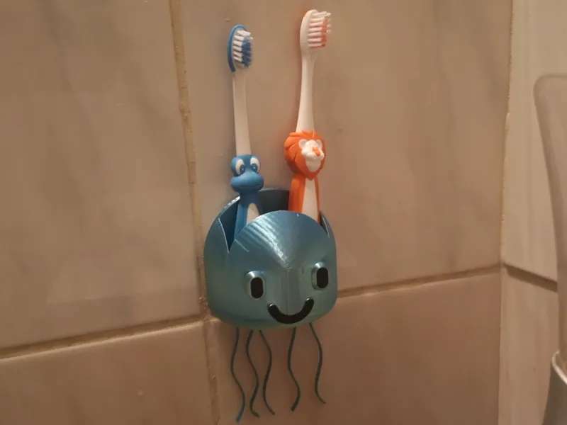 Jellyfish toothbrush holder
