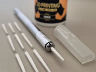 Precision glue resin applicator for cutter handle