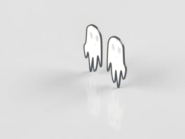 little ghost - earrings, keychain view 2