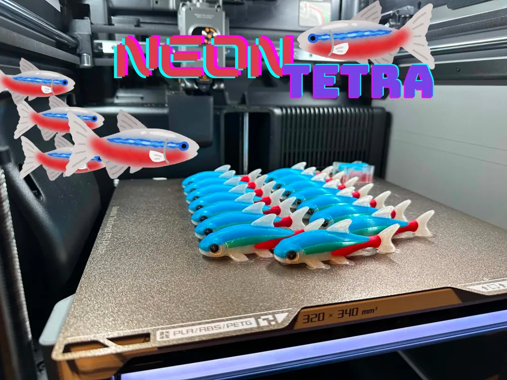 Modelo para impresión 3D: Neon Tetra. Referencia del modelo original.