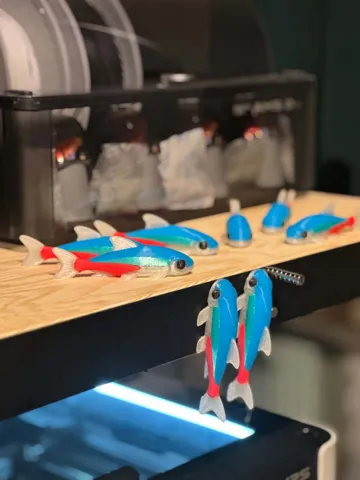 Modelo para impresión 3D: Neon Tetra — vista de referencia 3
