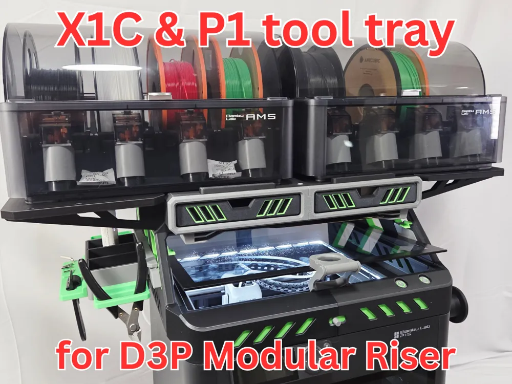 Modular tool tray for D3P riser - Free 3D Print Model - MakerWorld