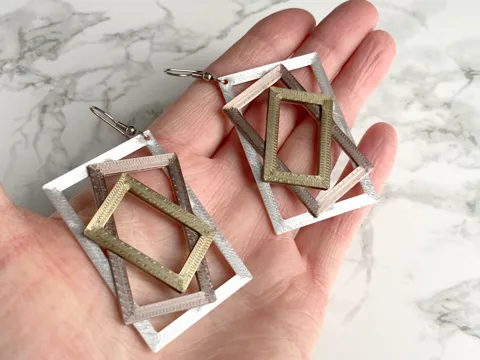 Stacked Rectangles Earrings view 3