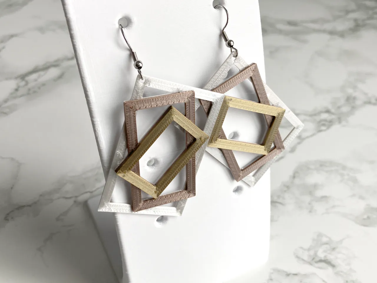 Stacked Rectangles Earrings view 4