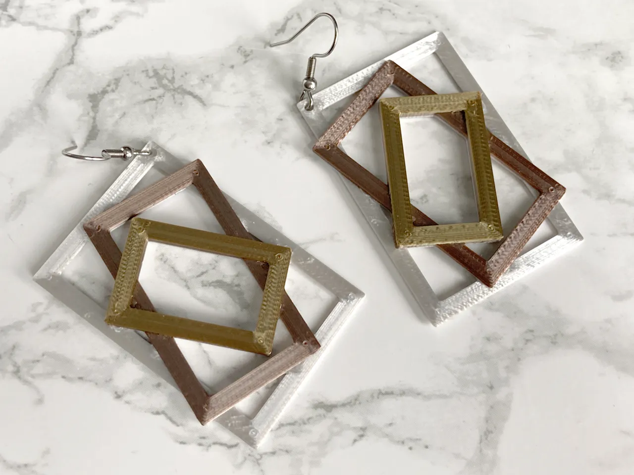 Stacked Rectangles Earrings view 2