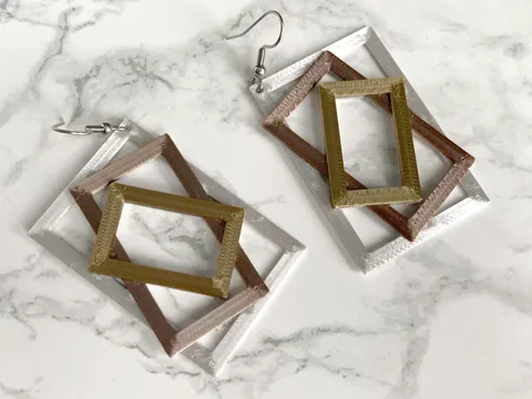 Stacked Rectangles Earrings view 2