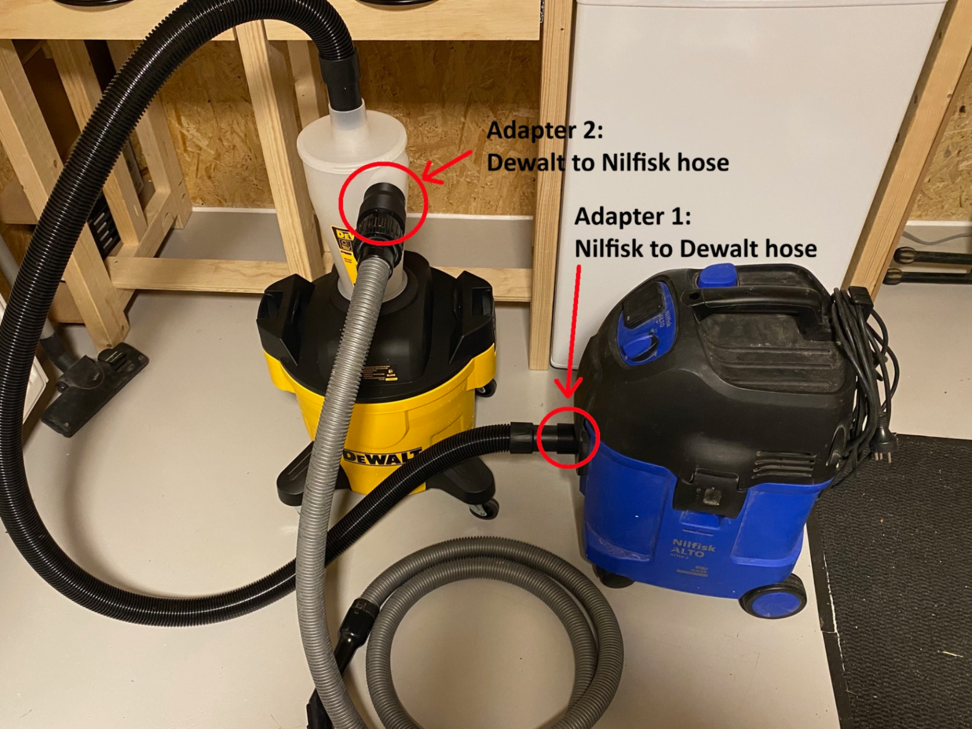 Nilfisk Alto to Dewalt DXVCS002 - Adapters