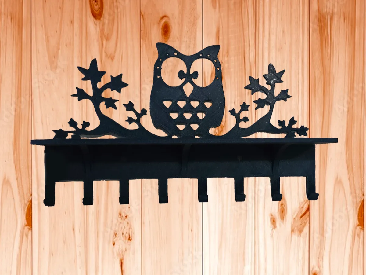 Étagère porte-clés Hibou