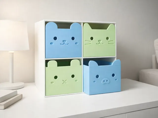 小动物桌面收纳抽屉柜(Q_Craft)