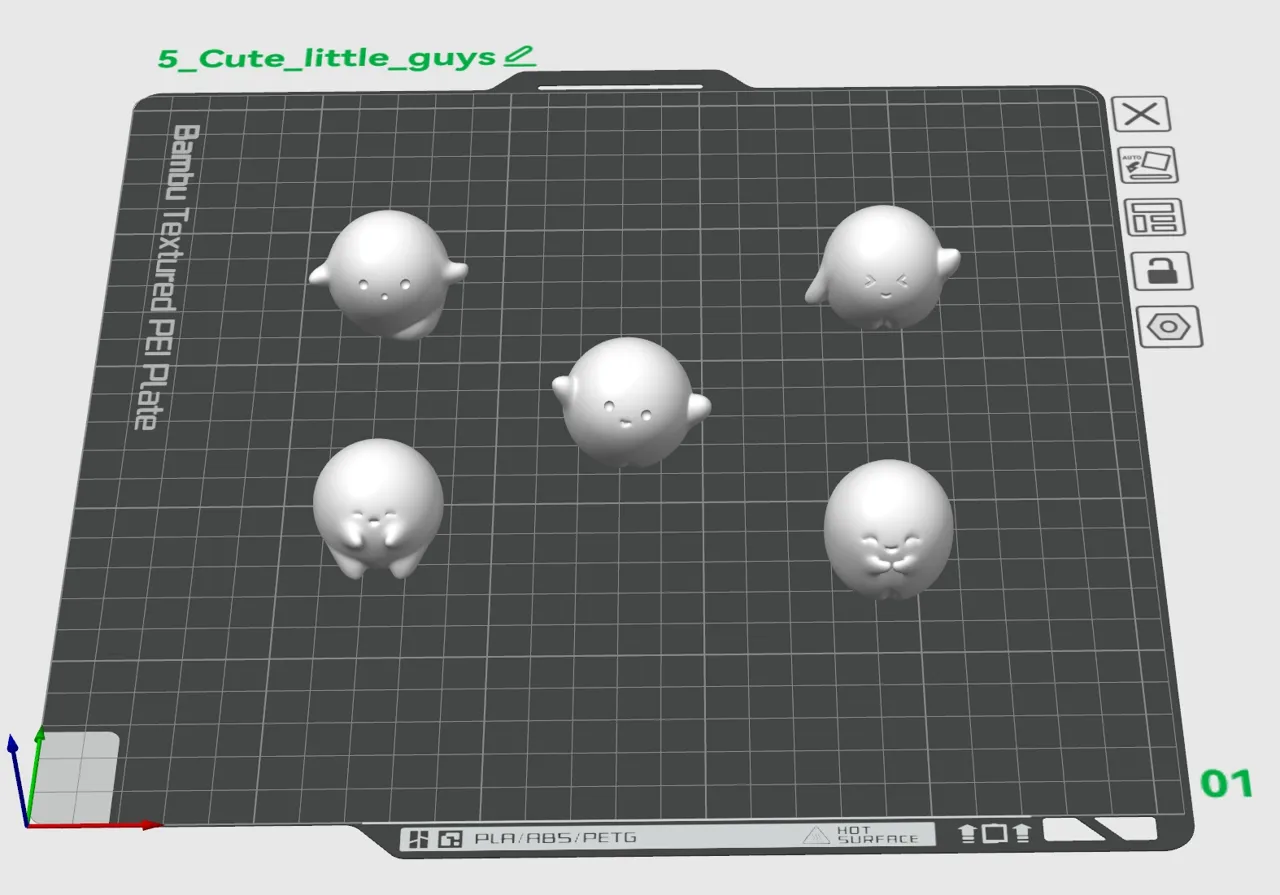 5 cute little guys, easy quick to print, ornament view 3