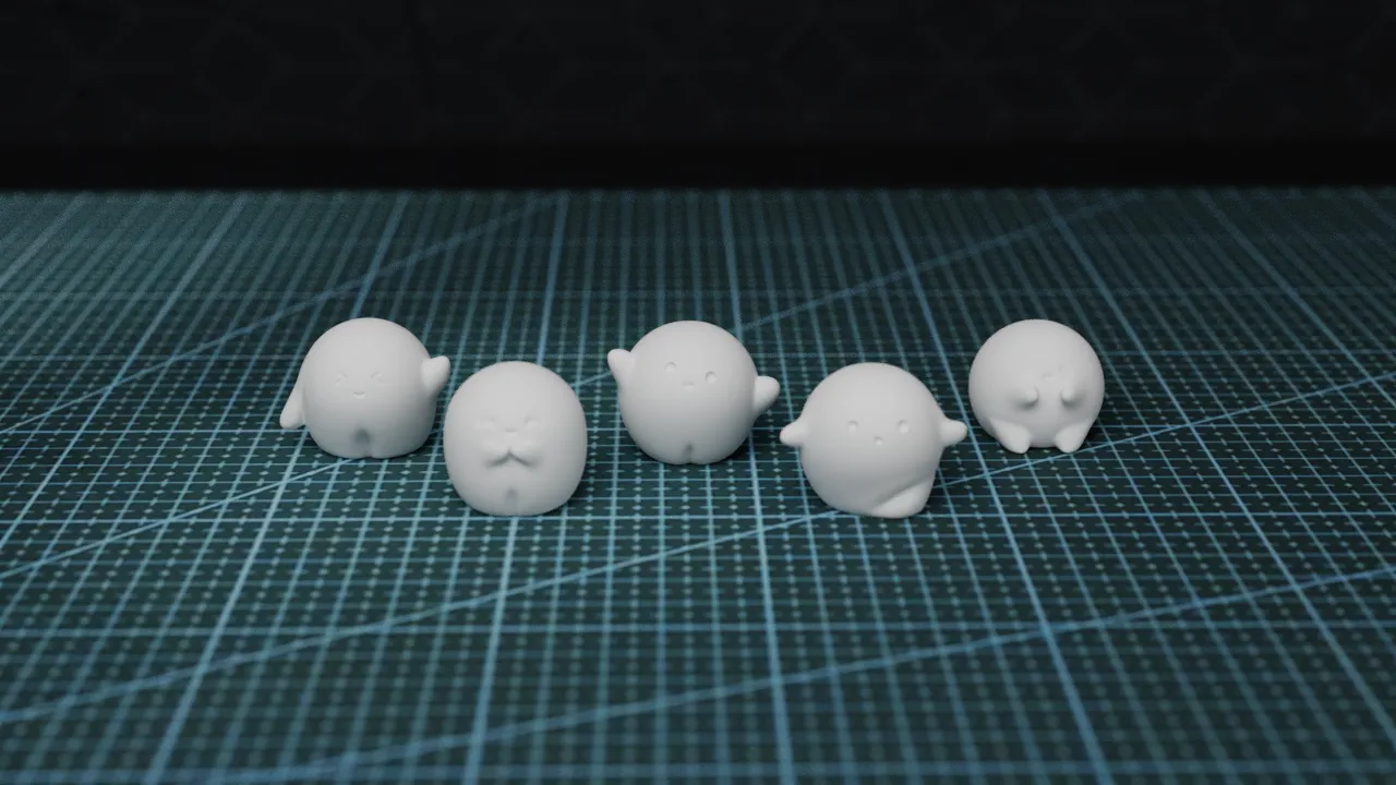 5 cute little guys, easy quick to print, ornament view 2