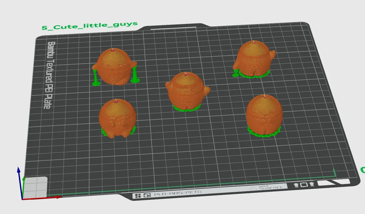 5 cute little guys, easy quick to print, ornament view 4