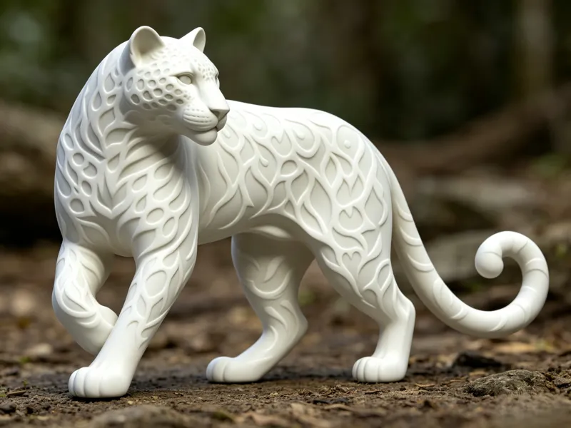 Spirit-Patterned  Jaguar: Relief-Carved Figurine