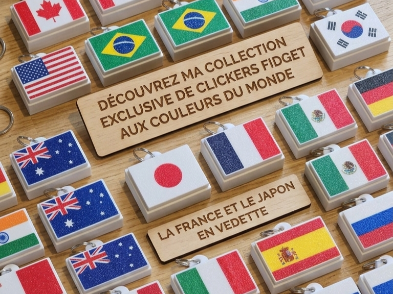 Fidget Clickers – Édition Drapeaux du Monde