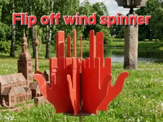 Flip off wind spinner