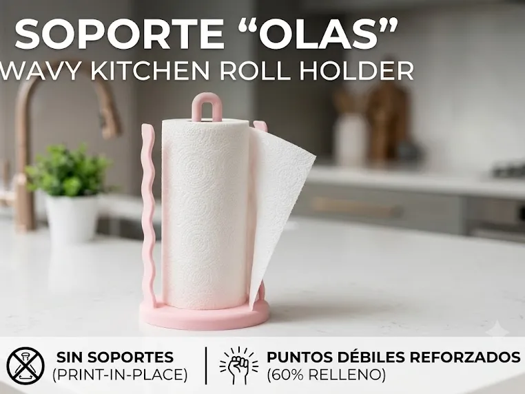 Soporte para Papel de Cocina "Olas"