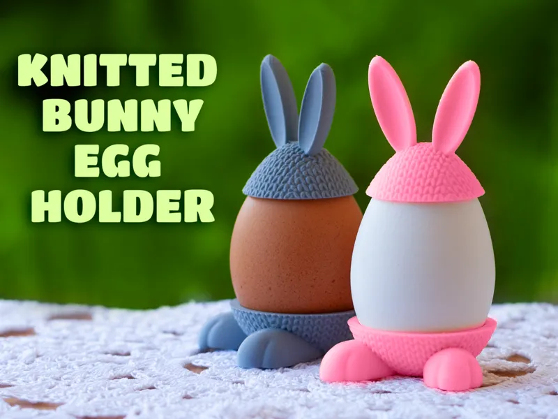 Knitted bunny egg holder