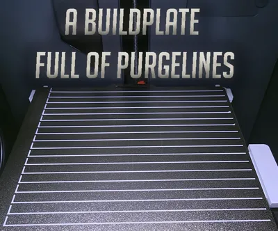 A Printbed full of Purgelines