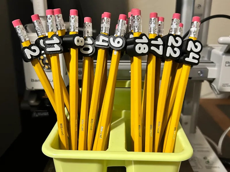 Numbered Pencil Toppers 1-50