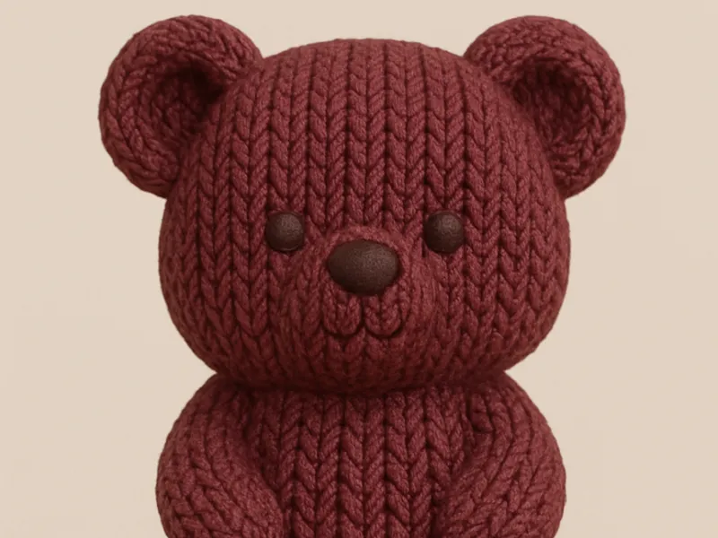 Osito adorable - intento de textura de tejido