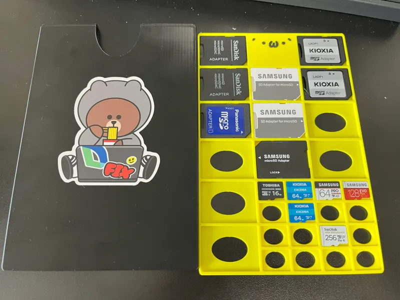 SD and Micro SD Card Wallet with Holes and Text