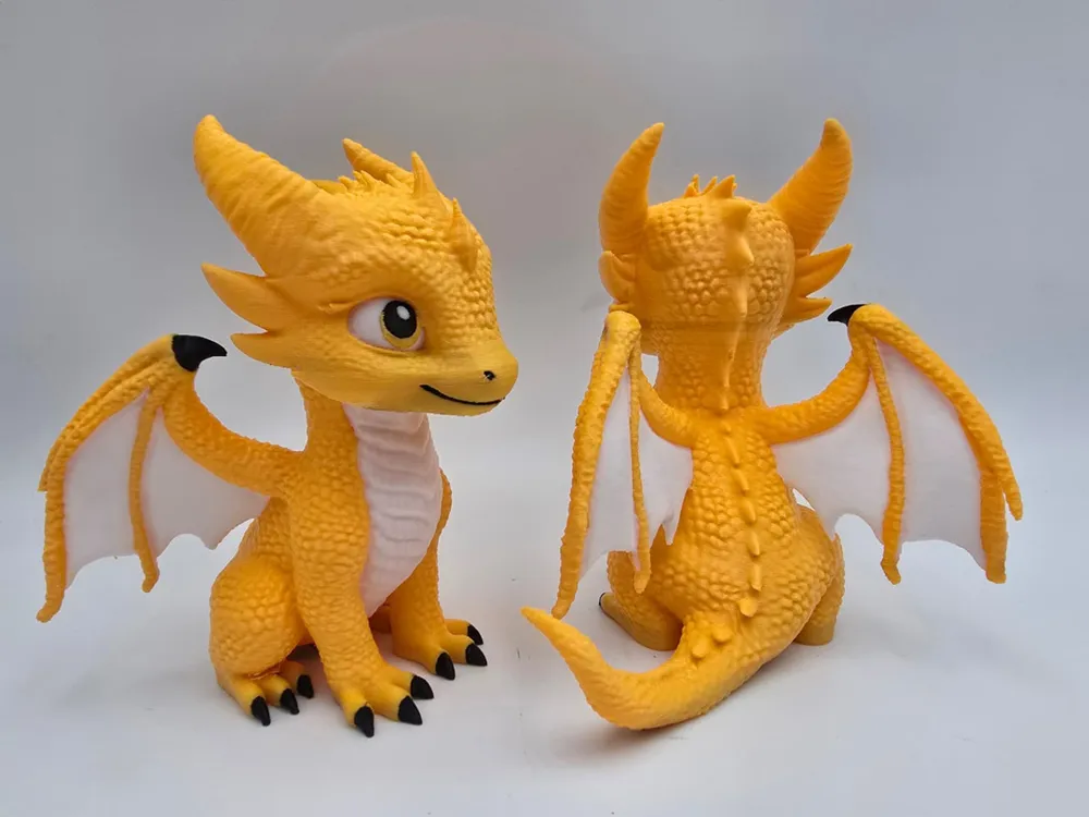Cute orange Baby Dragon - Free 3D Print Model - MakerWorld