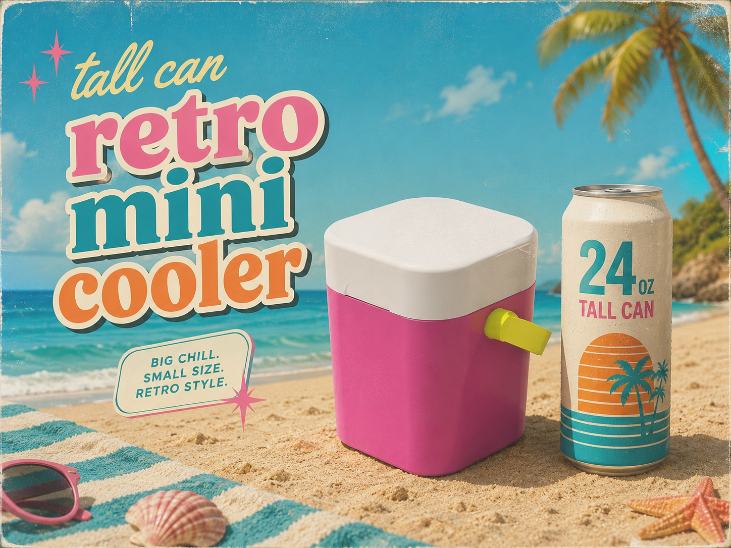 Retro Tall Can Cooler