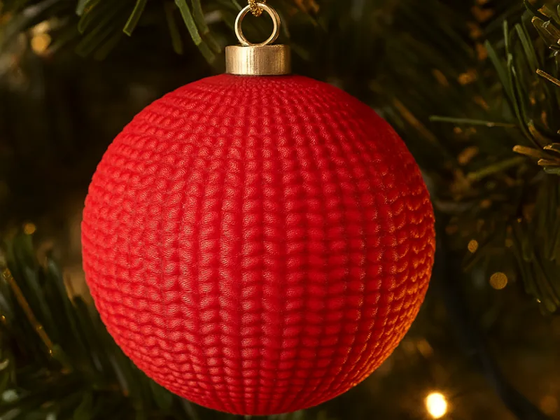 Textured 3D Printed Christmas Ornament
