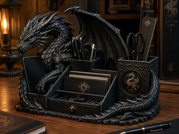Organiseur de bureau dragon gothique