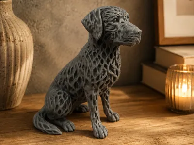 Voronoi Dog Sculpture- Modern 3D Print