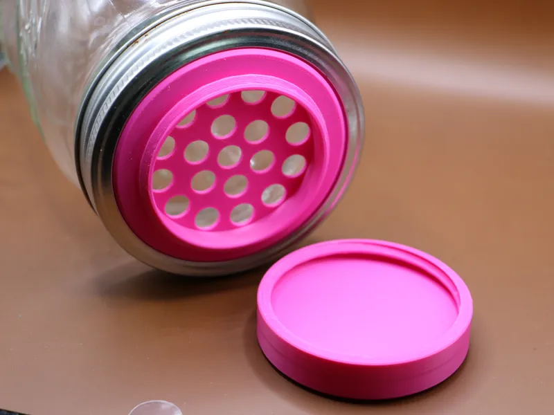 Mason Jar lid with large holes and cap wide mouth