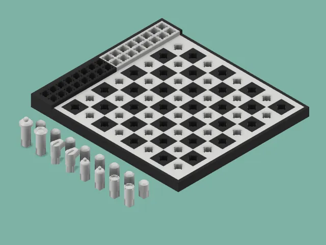 Miniature Chess Set Pegboard