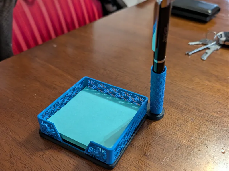 Kumiko Sticky Note Holder with pen holder