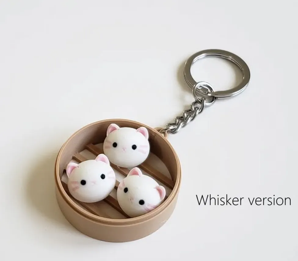 Kitty Bun Fidget Keychain (Dim Sum) view 2