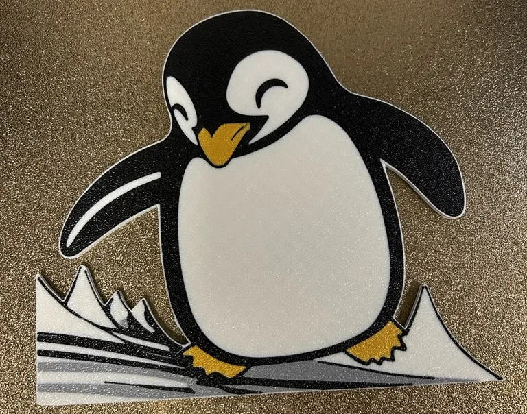 Happy Penguin Sliding Down the Slope