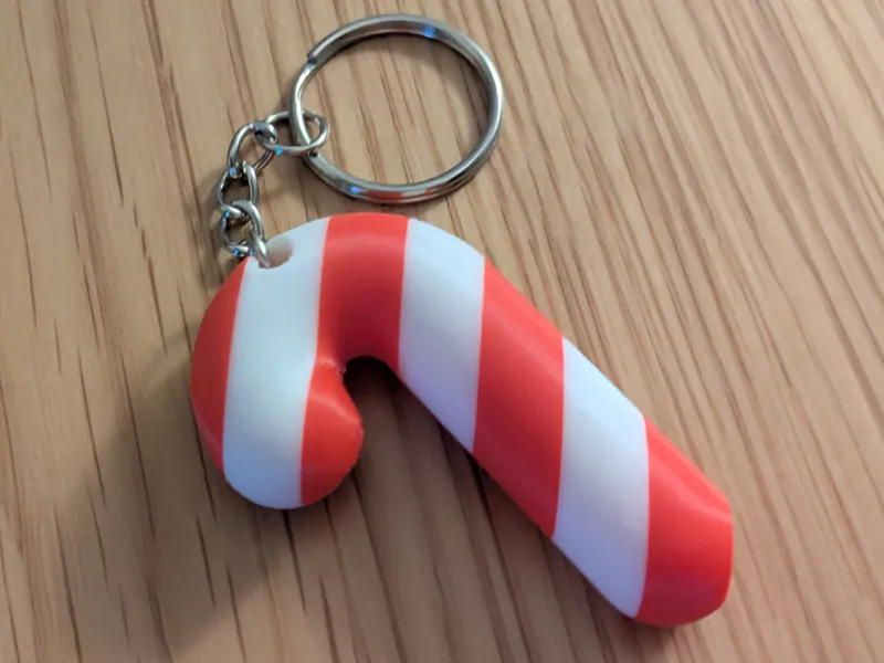 Candy cane keychain