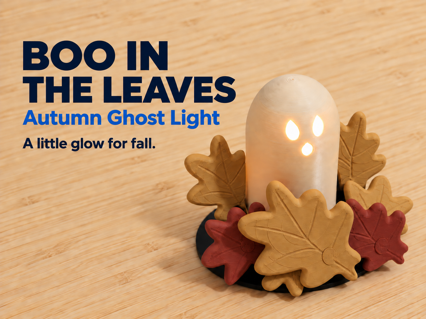 Boo in the Leaves – Autumn Ghost Light 3D model