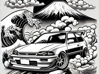 Honda Civic Japanese HueForge