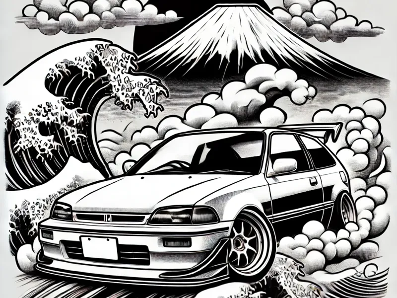 Honda Civic Japanese HueForge