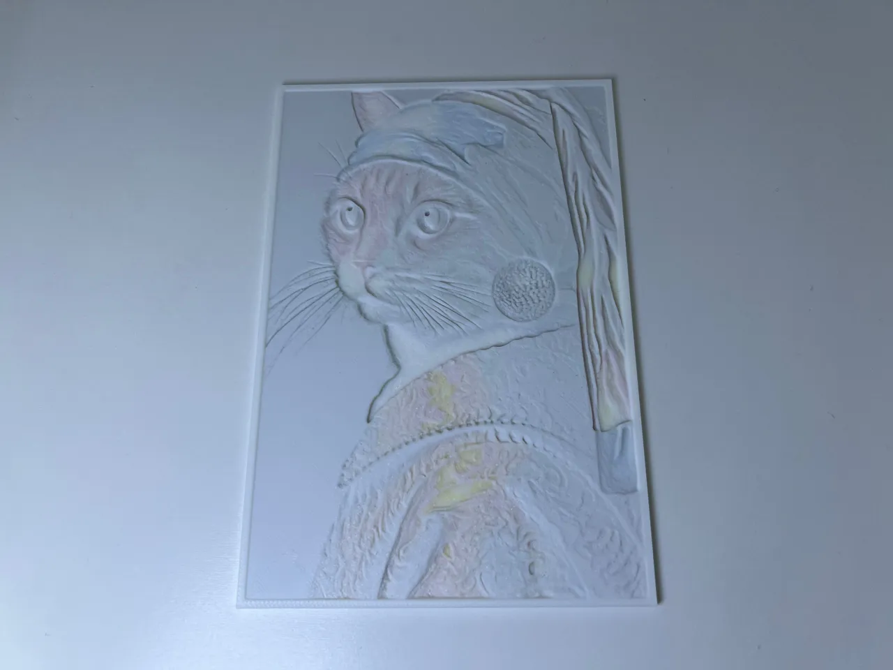Cat with a Pearl Earring Lithophane Image view 3