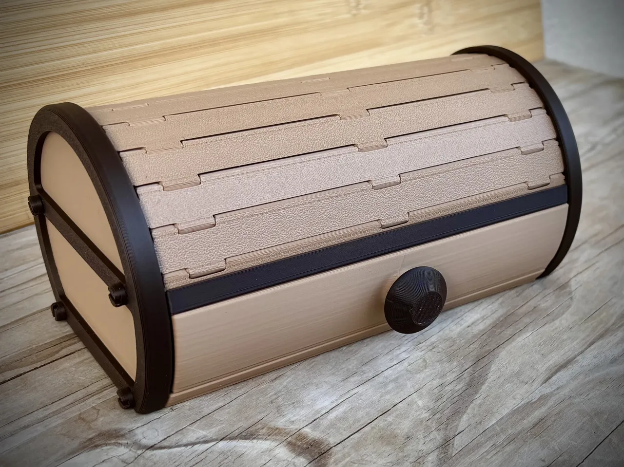 Cylinder Tambour Box | Roll top Storage| Organizer view 2
